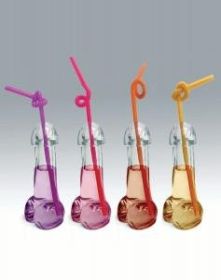 Glitterati Penis 6 ounces Drinking Glass Pack of 4