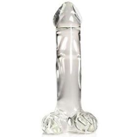 Pleasure Crystals 7.1 inches Glass Dildo with Balls