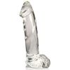 Pleasure Crystals 7.1 inches Glass Dildo with Balls