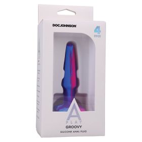 A-Play Groovy Silicone Anal Plug-Sunrise 4"