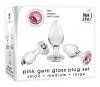 Adam and Eve Toys Pink Gem Glass Plug Set from Evolved Novelties.