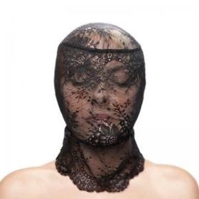 Fetish and Fantasy Lace Hood Black